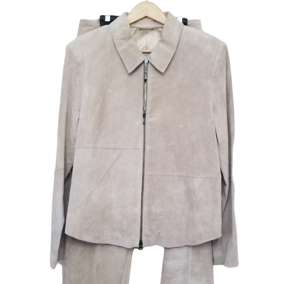 Vintage Together Suede Leather Pantsuit Set Size 10